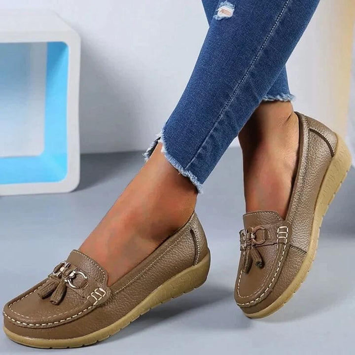 Loafers för damer - Ergonomiska - Slip-On - Ortopediska skor - Loafers i läder-Eva Jonsson