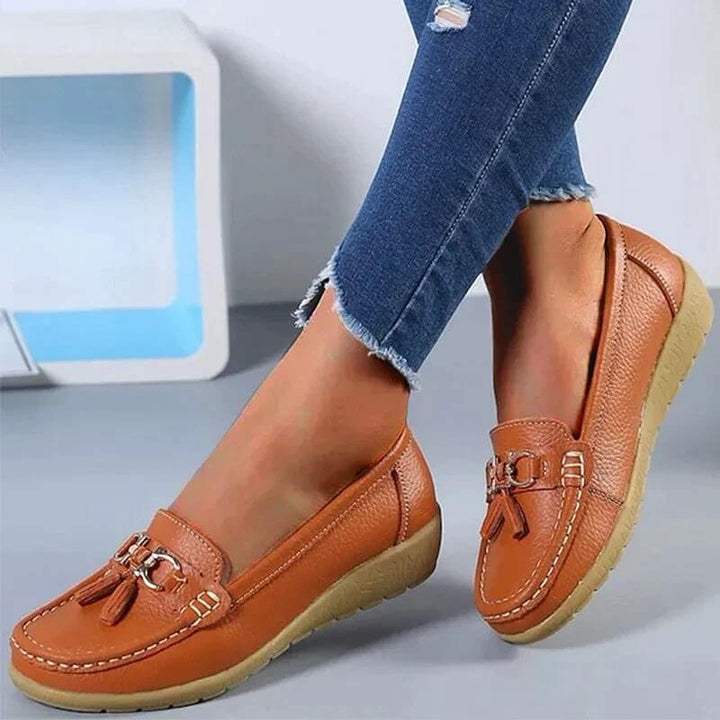 Loafers för damer - Ergonomiska - Slip-On - Ortopediska skor - Loafers i läder-Eva Jonsson