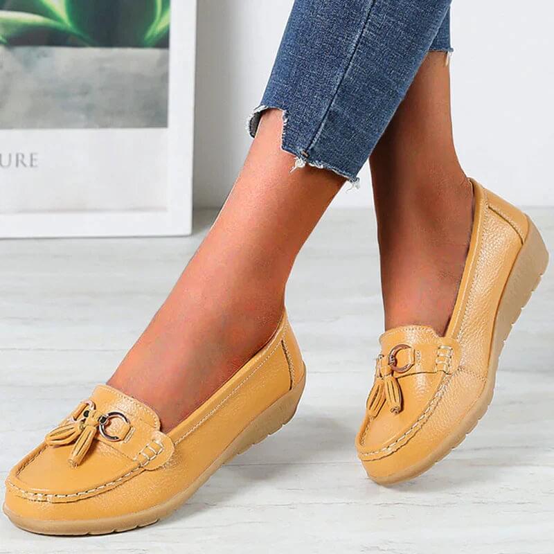 Loafers för damer - Ergonomiska - Slip-On - Ortopediska skor - Loafers i läder-Eva Jonsson