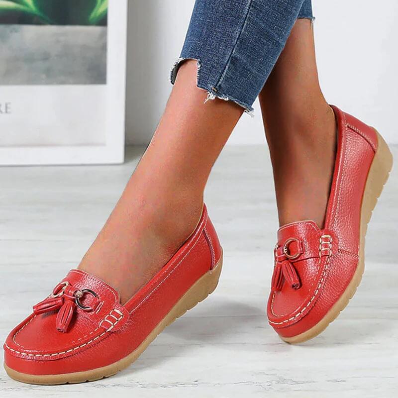 Loafers för damer - Ergonomiska - Slip-On - Ortopediska skor - Loafers i läder-Eva Jonsson
