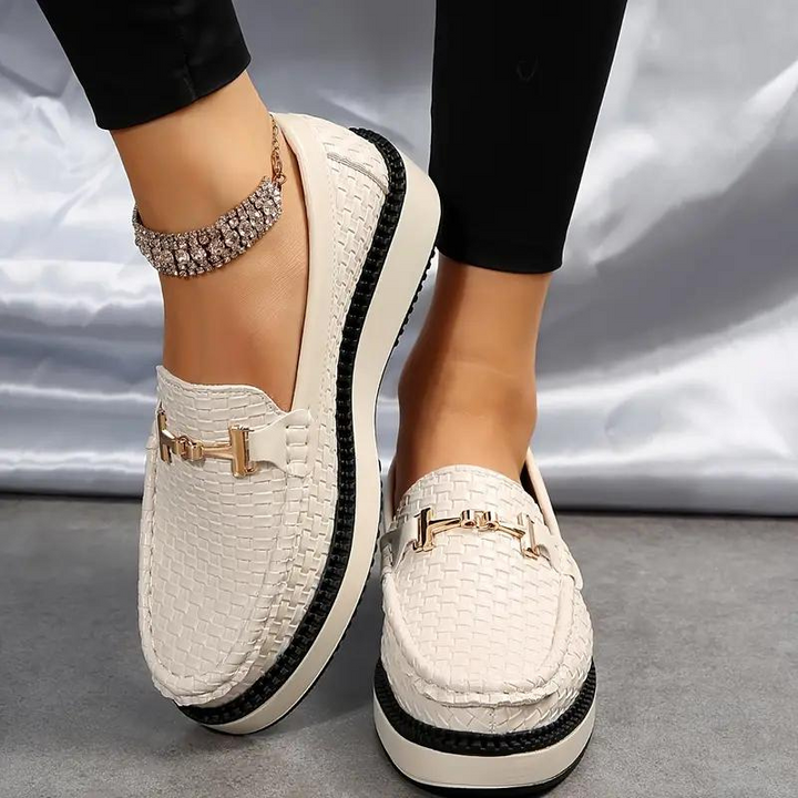 Loafers med plattform - Vävda - Bekväma - Damskor - Slip On-skor-Eva Jonsson