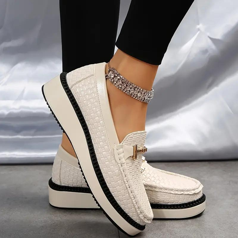 Loafers med plattform - Vävda - Bekväma - Damskor - Slip On-skor-Eva Jonsson