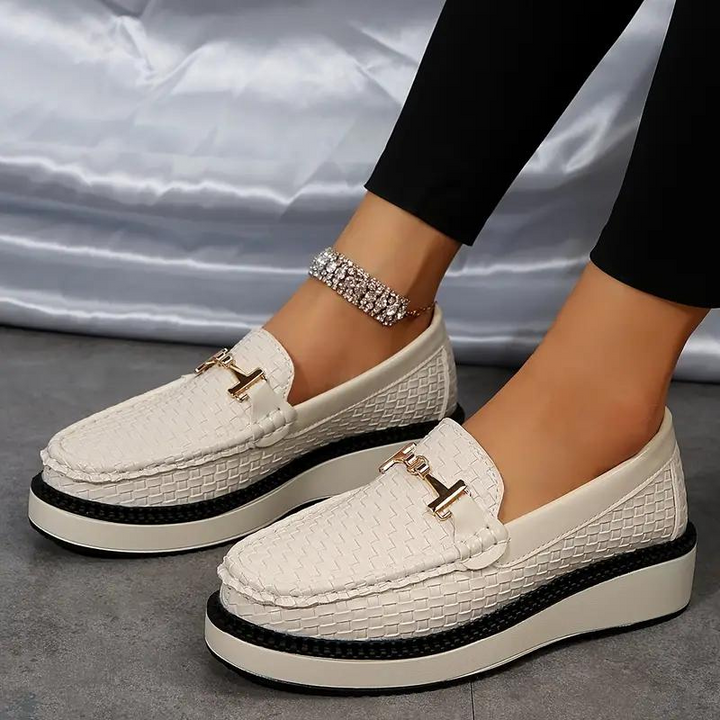 Loafers med plattform - Vävda - Bekväma - Damskor - Slip On-skor-Eva Jonsson