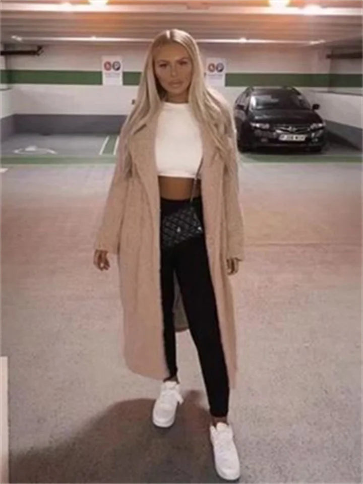 Long Teddy Coat - Lång Teddy Fleece vinterjacka för Kvinnor-Eva Jonsson