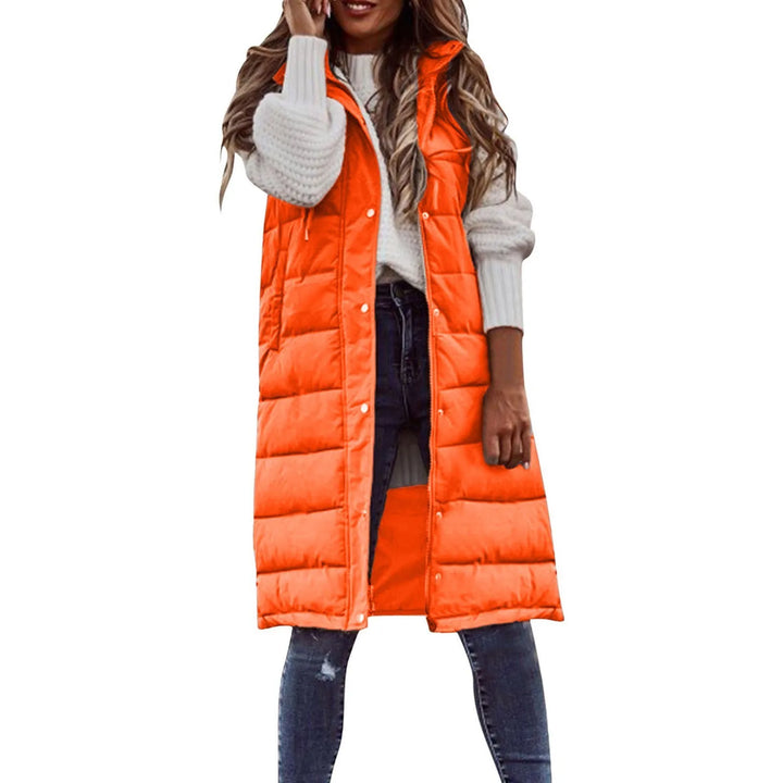Longline Gilet | Ärmlös | Huvtröja | Puffer Vest | Gilet för kvinnor-Eva Jonsson