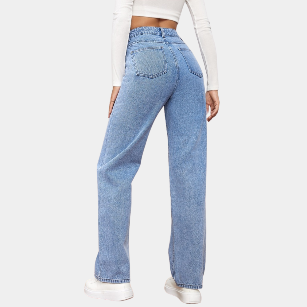 Loose Fit Jeans - Raka ben - Avslappnad passform - Jeans med hög midja - Damjeans-Eva Jonsson