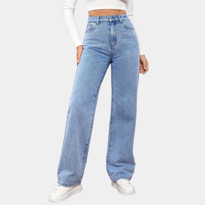 Loose Fit Jeans - Raka ben - Avslappnad passform - Jeans med hög midja - Damjeans-Eva Jonsson