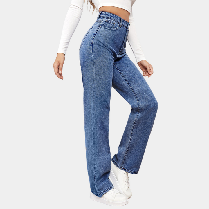 Loose Fit Jeans - Raka ben - Avslappnad passform - Jeans med hög midja - Damjeans-Eva Jonsson