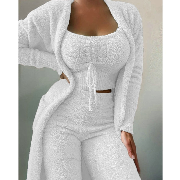Lounge Set | 3-delat | Fluffig | Fleece Pyjamas | Vinterpyjamas för kvinnor-Eva Jonsson