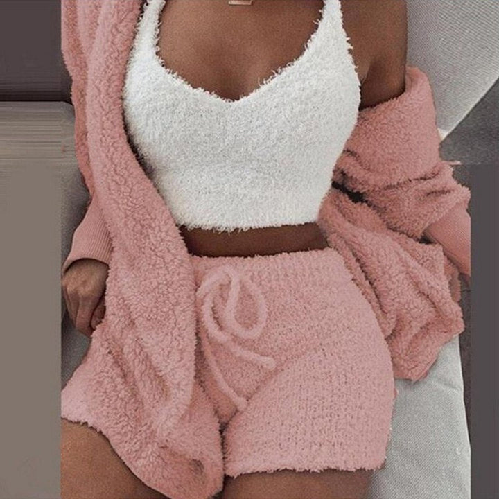 Lounge Set | 3-delat | Fluffig | Fleece Pyjamas | Vinterpyjamas för kvinnor-Eva Jonsson