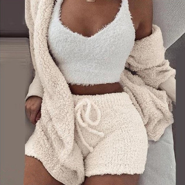 Lounge Set | 3-delat | Fluffig | Fleece Pyjamas | Vinterpyjamas för kvinnor-Eva Jonsson