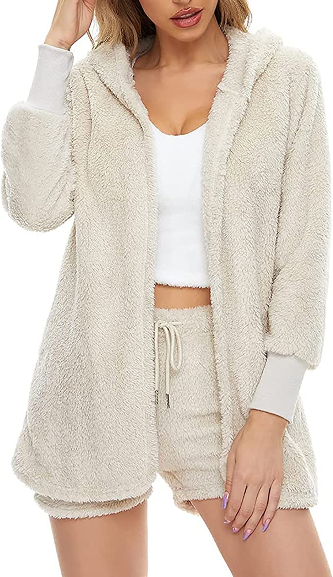 Lounge Set | 3-delat | Fluffig | Fleece Pyjamas | Vinterpyjamas för kvinnor-Eva Jonsson