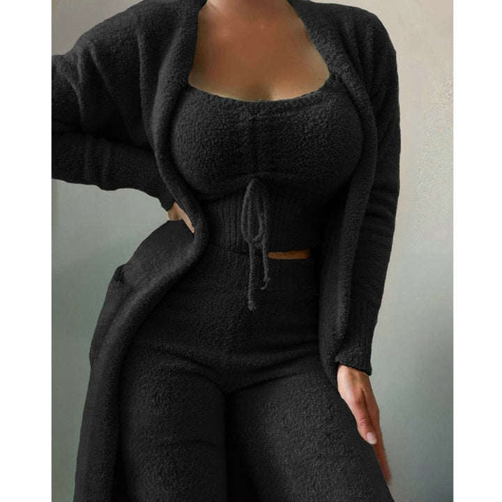 Lounge Set | 3-delat | Fluffig | Fleece Pyjamas | Vinterpyjamas för kvinnor-Eva Jonsson