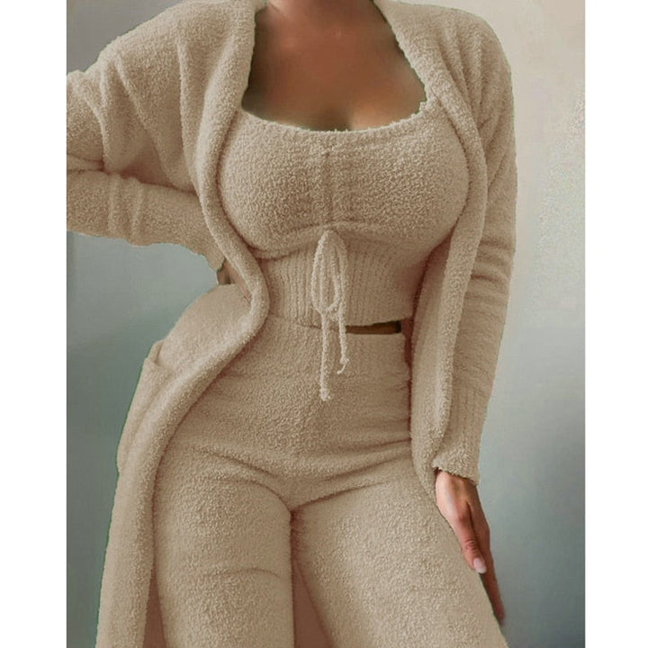 Lounge Set | 3-delat | Fluffig | Fleece Pyjamas | Vinterpyjamas för kvinnor-Eva Jonsson