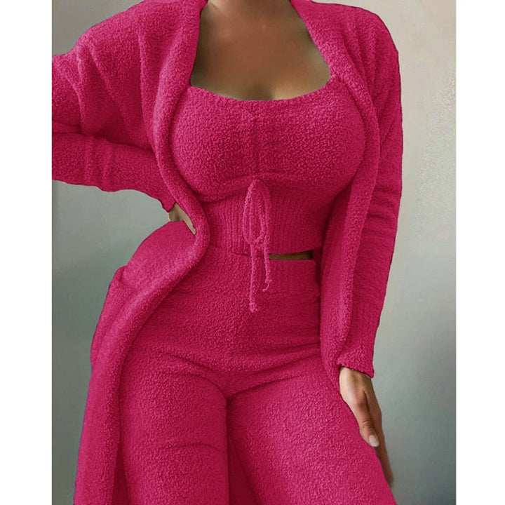Lounge Set | 3-delat | Fluffig | Fleece Pyjamas | Vinterpyjamas för kvinnor-Eva Jonsson