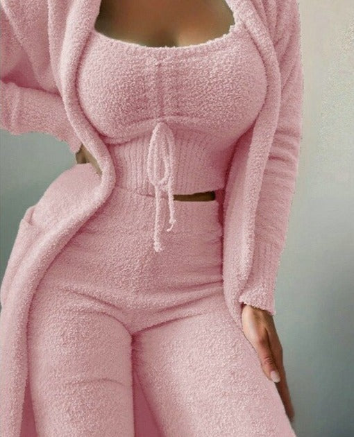 Lounge Set | 3-delat | Fluffig | Fleece Pyjamas | Vinterpyjamas för kvinnor-Eva Jonsson