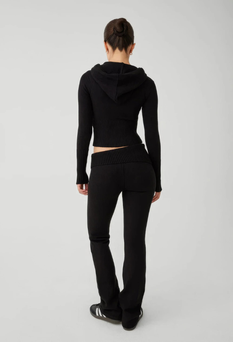 Lounge Set | Zip-Up | Hooded | Stickat tvådelat set | Loungewear för kvinnor-Eva Jonsson