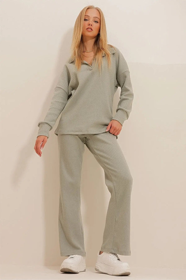 Lounge set - Långärmad - Utsvängda byxor - Tvådelat set - Loungewear för kvinnor-Eva Jonsson