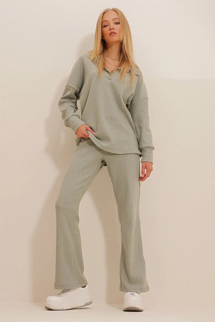 Lounge set - Långärmad - Utsvängda byxor - Tvådelat set - Loungewear för kvinnor-Eva Jonsson