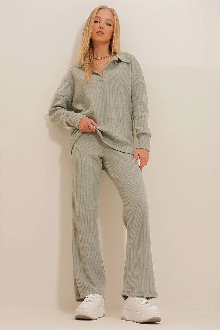 Lounge set - Långärmad - Utsvängda byxor - Tvådelat set - Loungewear för kvinnor-Eva Jonsson