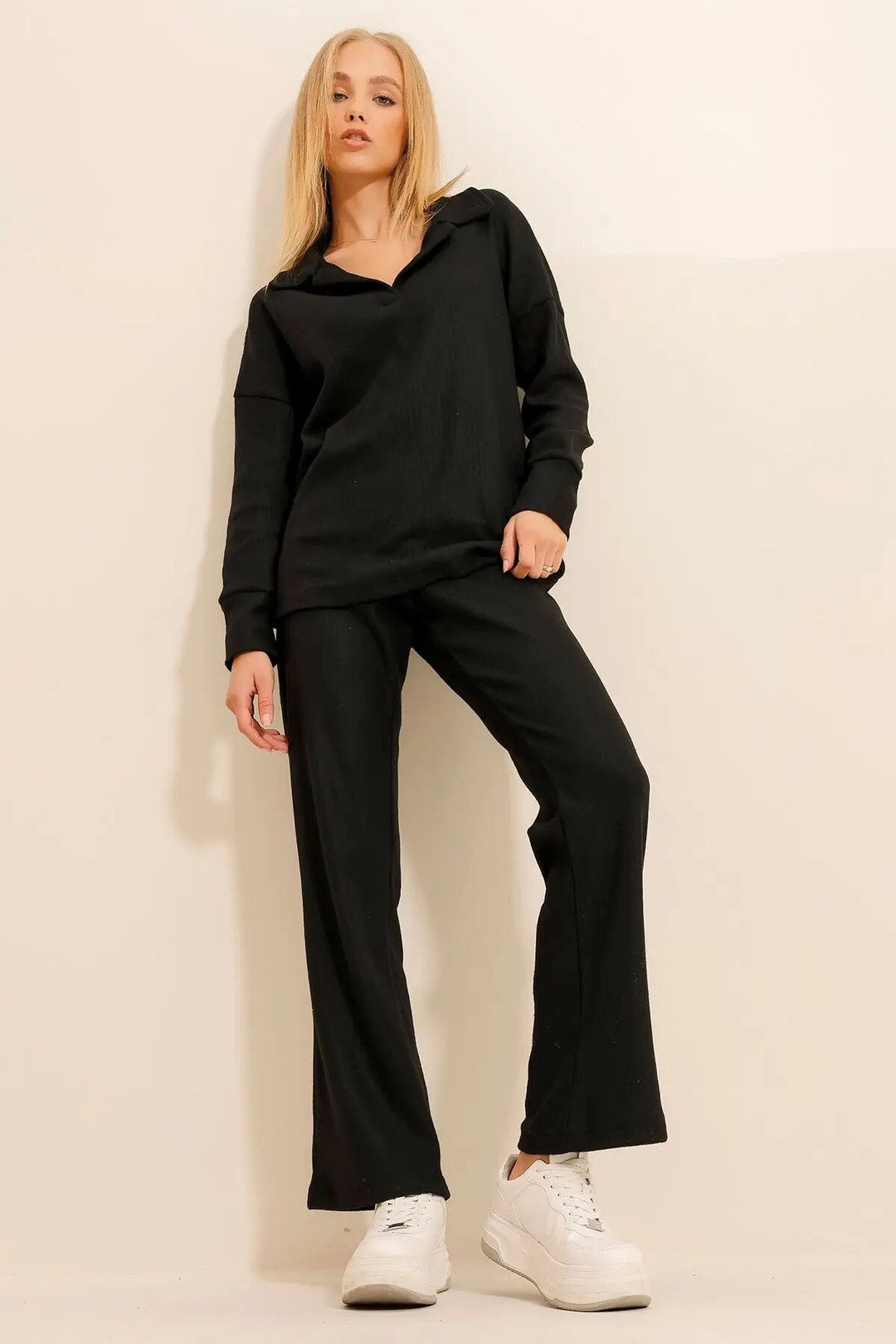 Lounge set - Långärmad - Utsvängda byxor - Tvådelat set - Loungewear för kvinnor-Eva Jonsson