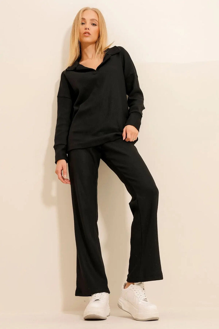Lounge set - Långärmad - Utsvängda byxor - Tvådelat set - Loungewear för kvinnor-Eva Jonsson