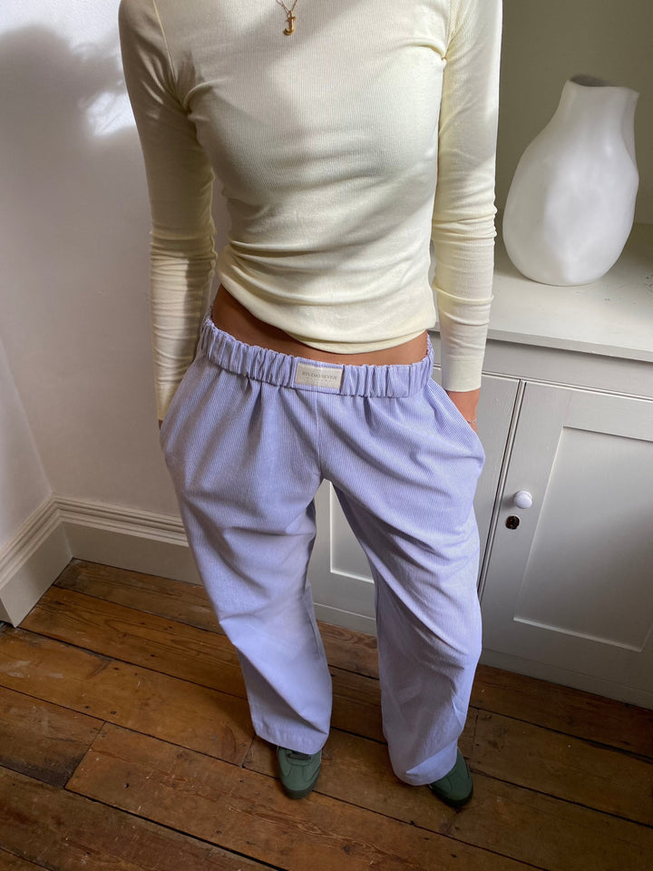 Loungebyxor | Låg midja | Elastisk midja | Låg midja | Dambyxor med vida ben-Eva Jonsson