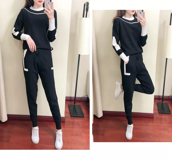Loungewear Set - Långärmad - Lös passform - Träningsoverall - Tvådelat set-Eva Jonsson