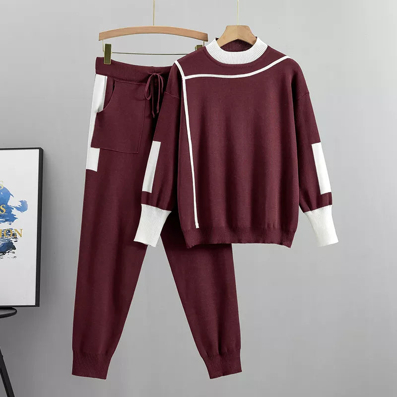 Loungewear Set - Långärmad - Lös passform - Träningsoverall - Tvådelat set-Eva Jonsson