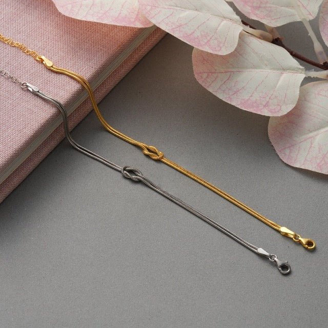 Love Knot-armband | Justerbart | Minimalistiskt | Guldarmband | Damarmband-Eva Jonsson