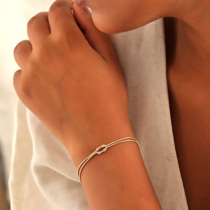 Love Knot-armband | Justerbart | Minimalistiskt | Guldarmband | Damarmband-Eva Jonsson