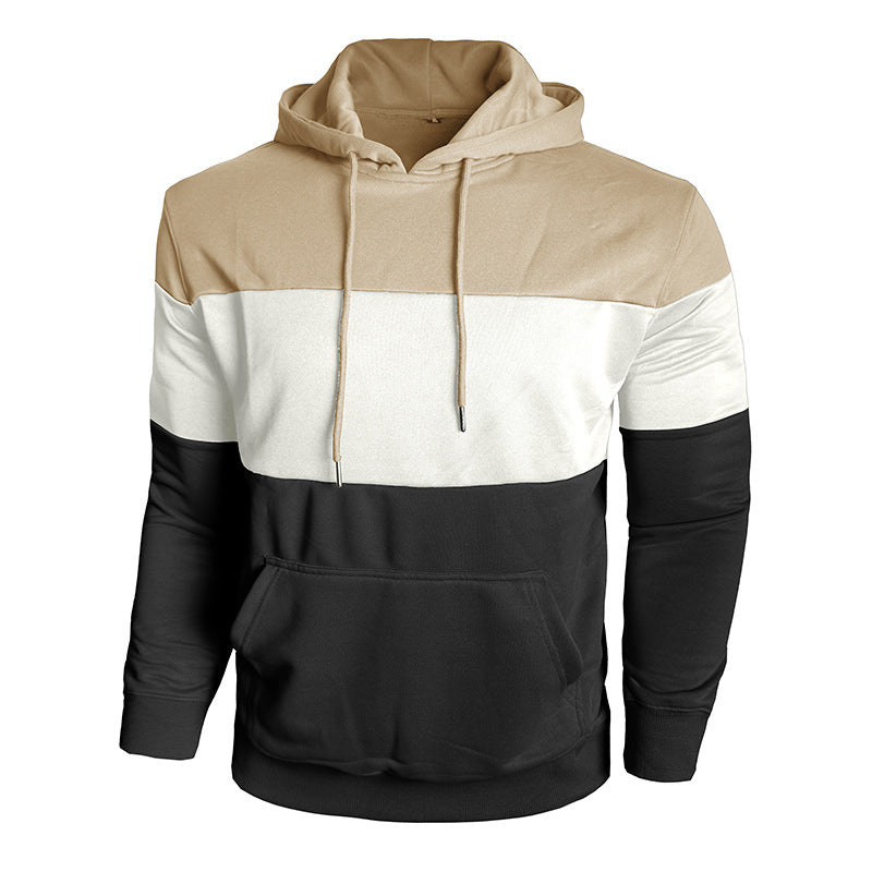 Mans Hoodie med Modernt Färgblockdesign Mirla-Eva Jonsson