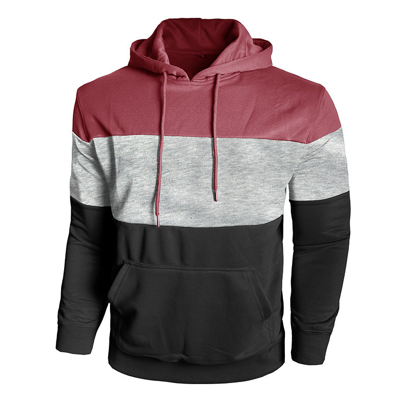 Mans Hoodie med Modernt Färgblockdesign Mirla-Eva Jonsson