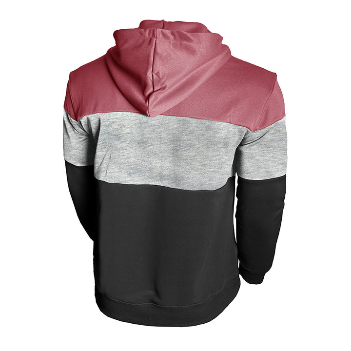 Mans Hoodie med Modernt Färgblockdesign Mirla-Eva Jonsson