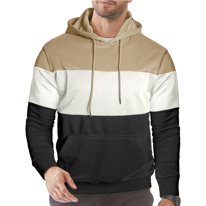 Mans Hoodie med Modernt Färgblockdesign Mirla-Eva Jonsson