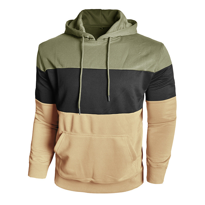 Mans Hoodie med Modernt Färgblockdesign Mirla-Eva Jonsson