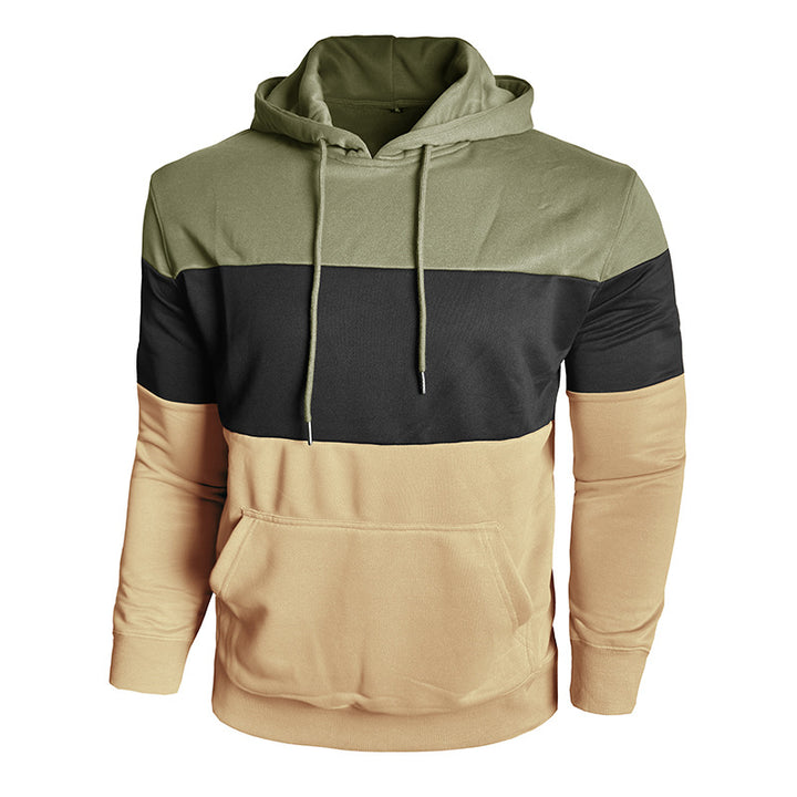 Mans Hoodie med Modernt Färgblockdesign Mirla-Eva Jonsson