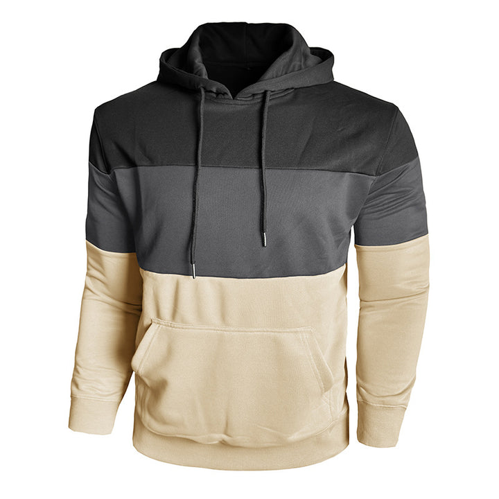 Mans Hoodie med Modernt Färgblockdesign Mirla-Eva Jonsson
