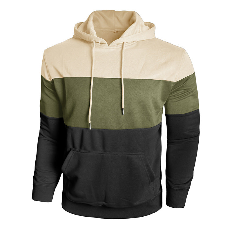 Mans Hoodie med Modernt Färgblockdesign Mirla-Eva Jonsson