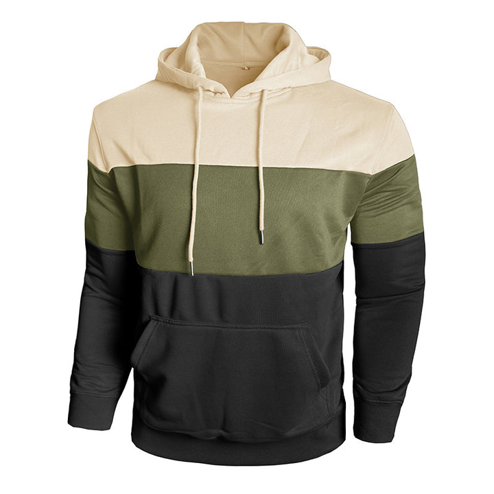 Mans Hoodie med Modernt Färgblockdesign Mirla-Eva Jonsson