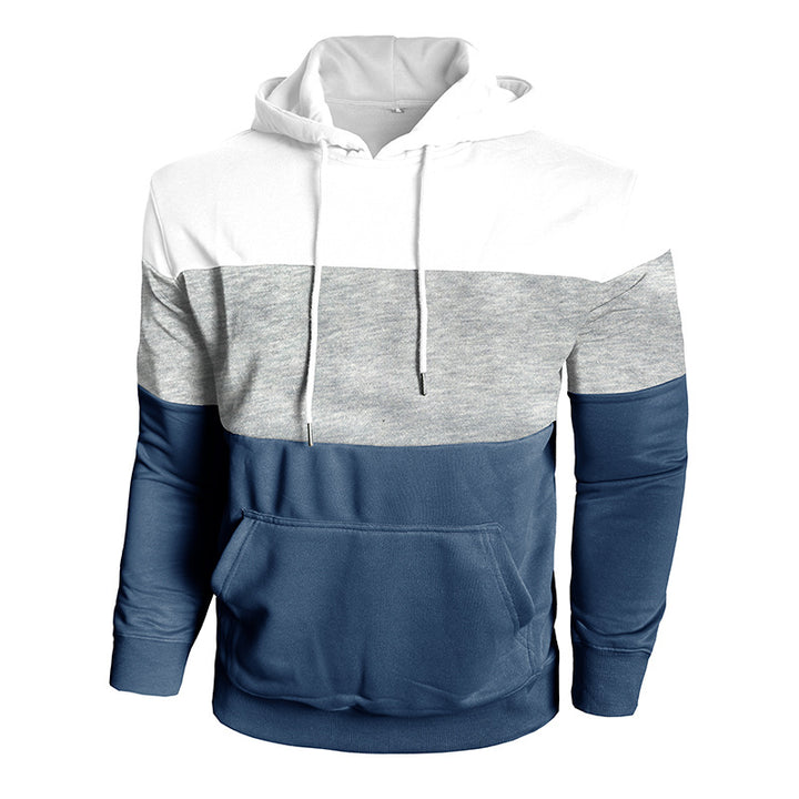 Mans Hoodie med Modernt Färgblockdesign Mirla-Eva Jonsson
