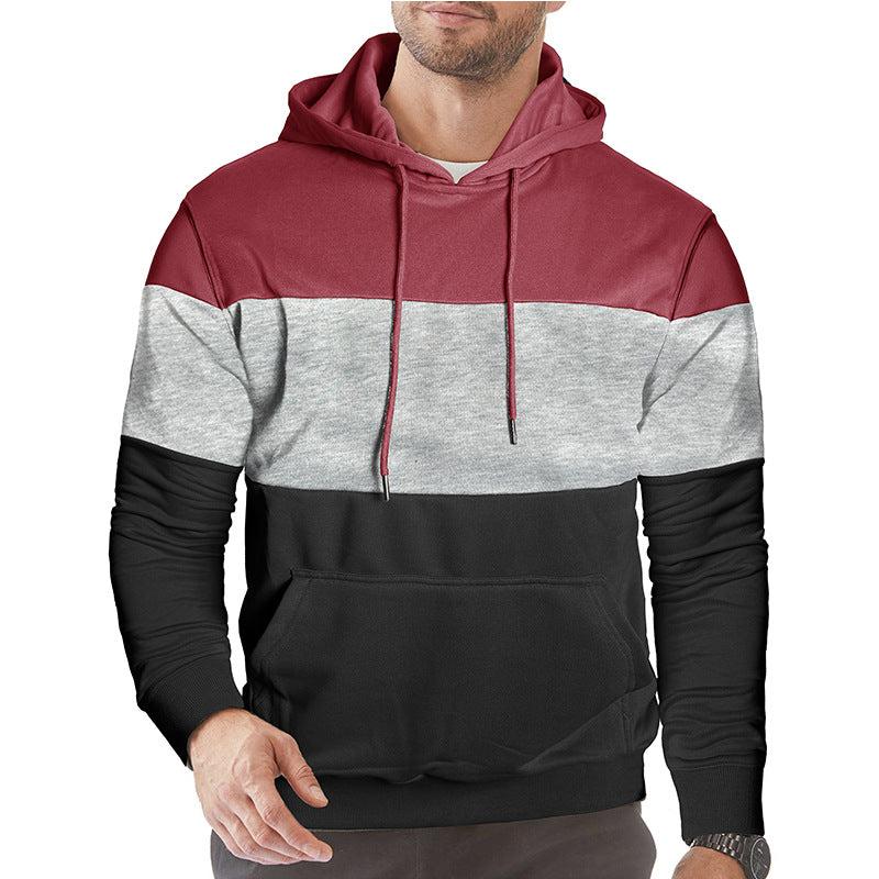 Mans Hoodie med Modernt Färgblockdesign Mirla-Eva Jonsson