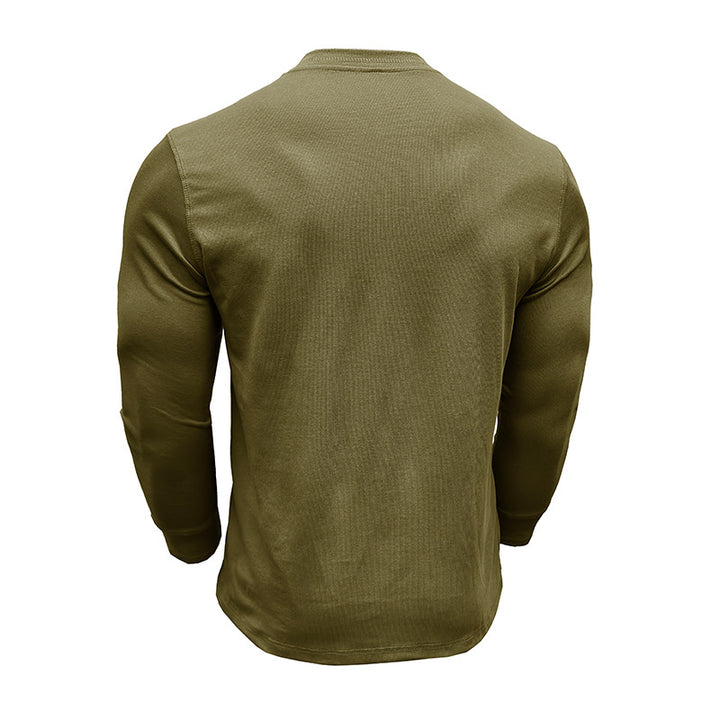 Mäns långärmad Henley-skjorta med texturerat tyg Mirla-Eva Jonsson