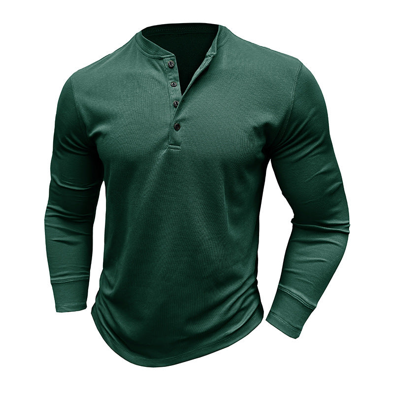 Mäns långärmad Henley-skjorta med texturerat tyg Mirla-Eva Jonsson