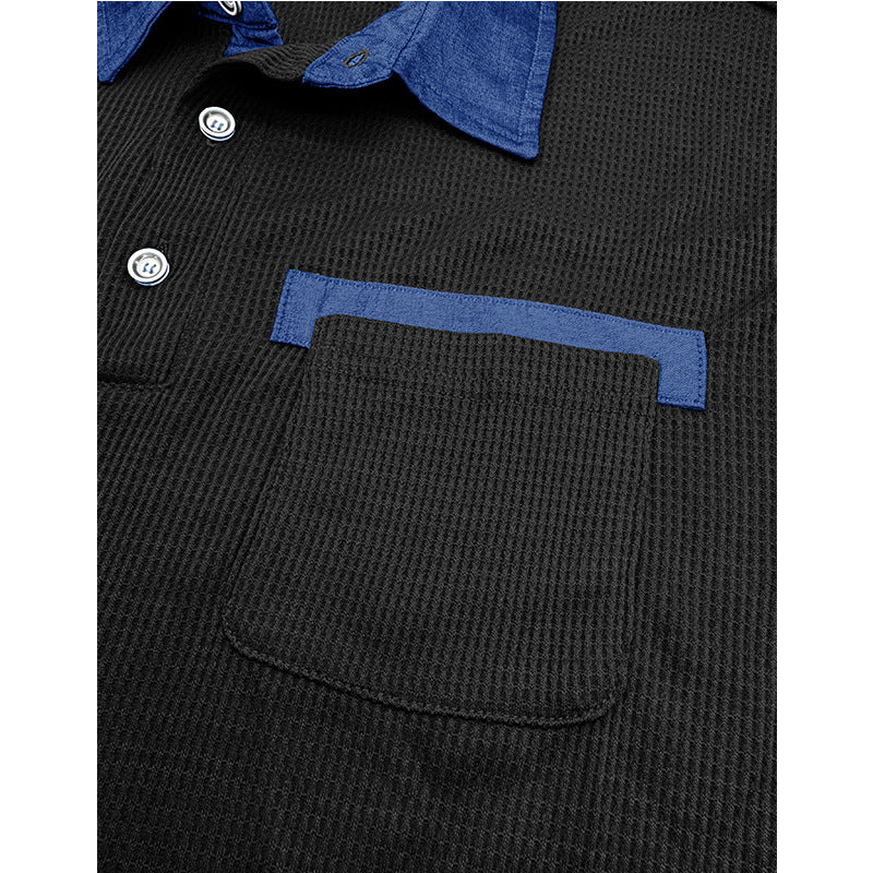 Mans långärmad polo med texturerad design Eva Jonsson-Eva Jonsson