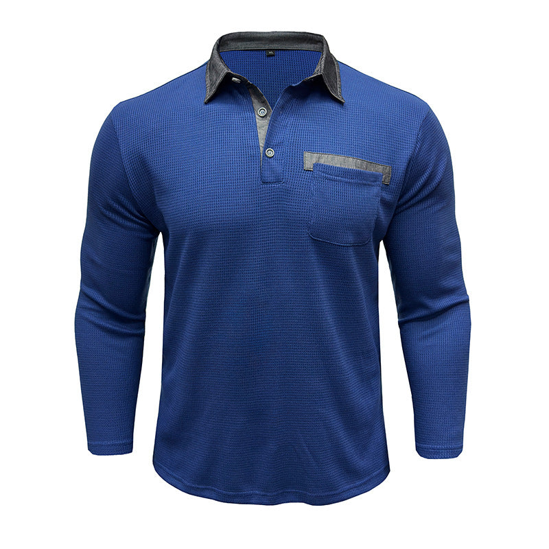 Mans långärmad polo med texturerad design Mirla-Eva Jonsson