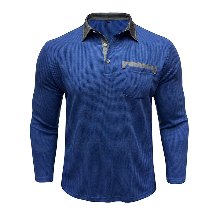 Mans långärmad polo med texturerad design Mirla-Eva Jonsson