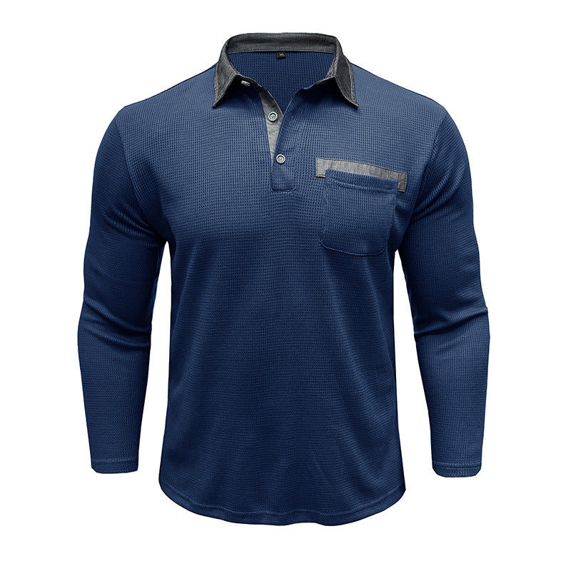 Mans långärmad polo med texturerad design Mirla-Eva Jonsson