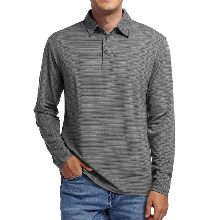 Mans långärmad polo med texturerad design Mirla-Eva Jonsson