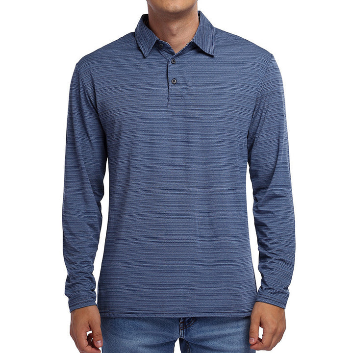 Mans långärmad polo med texturerad design Mirla-Eva Jonsson